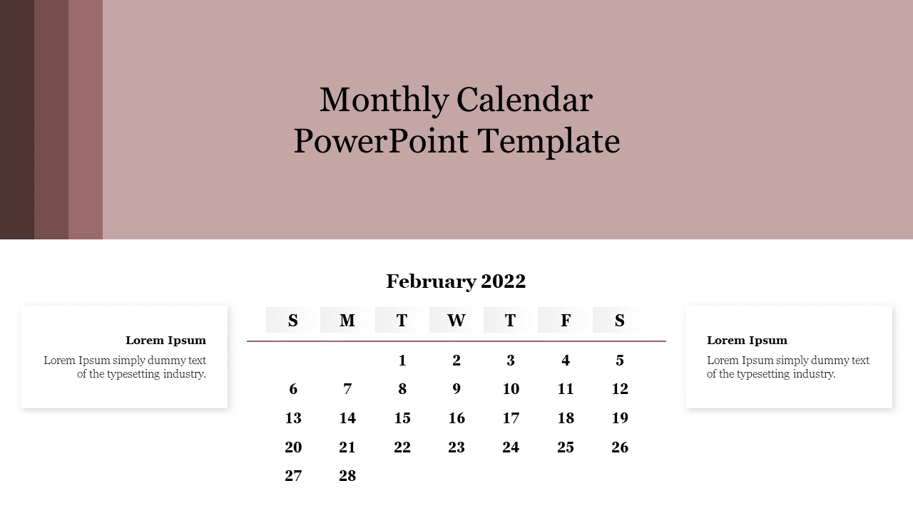 Monthly Calendar PowerPoint Template